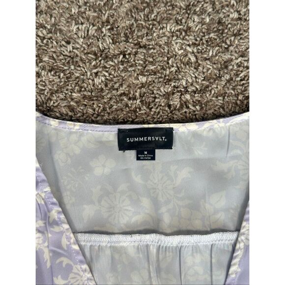 Summersalt The Cinched Waist Caftan Dress vintage floral lavender Maxi Boho M - Picture 5 of 14